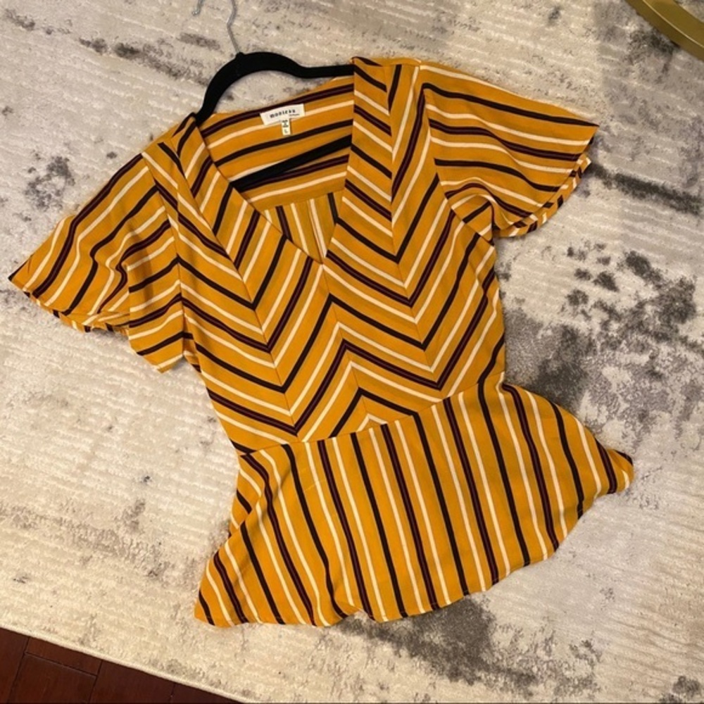 Yellow Striped Top size L